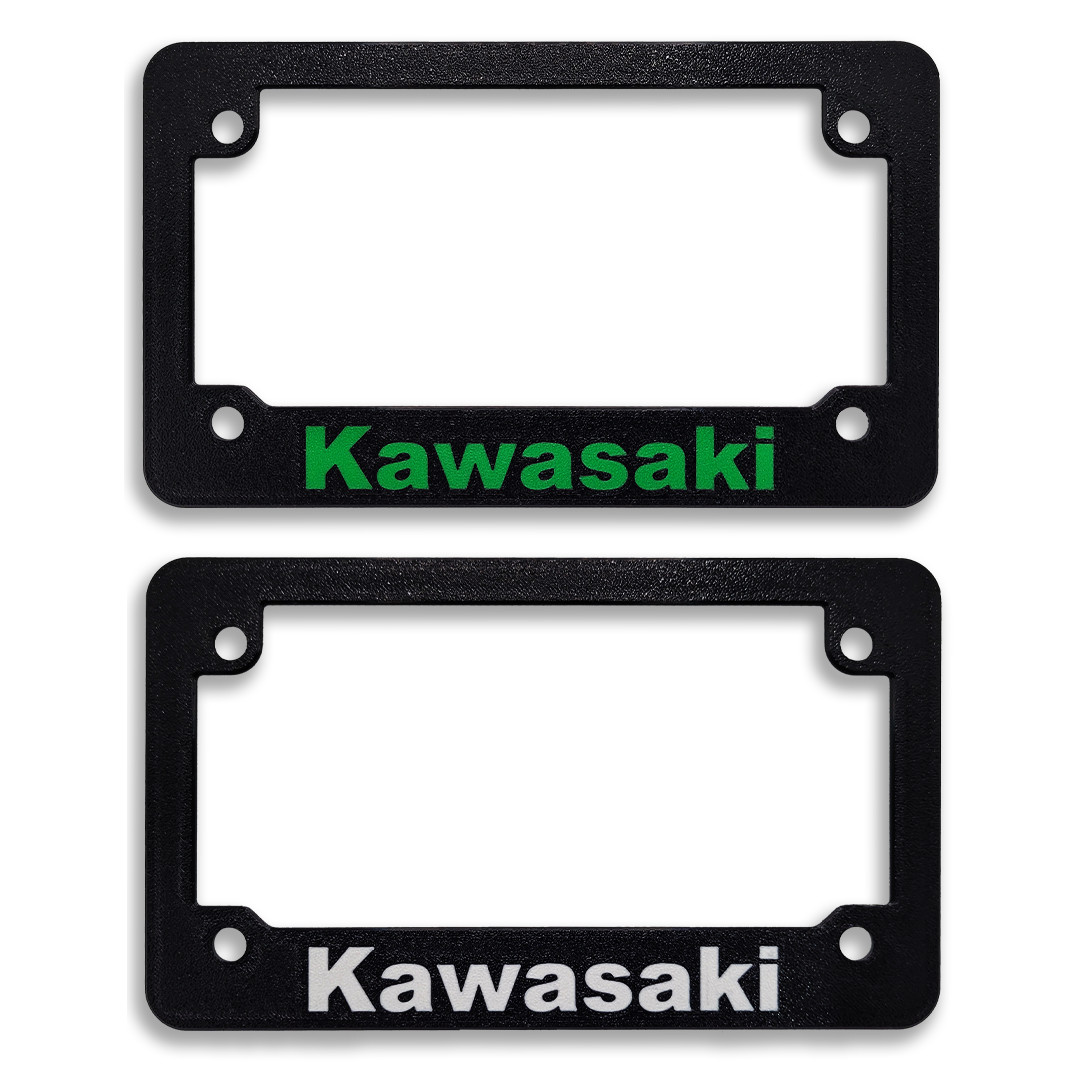For Kawasaki Motorcycles Textured License Plate Frame ALL MODELS (WHITE)