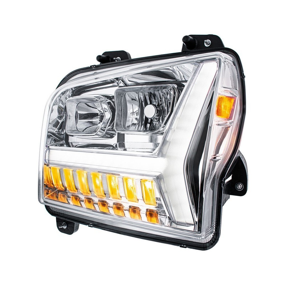 Chrome Kenworth W990 Headlight Assembly - Driver Side