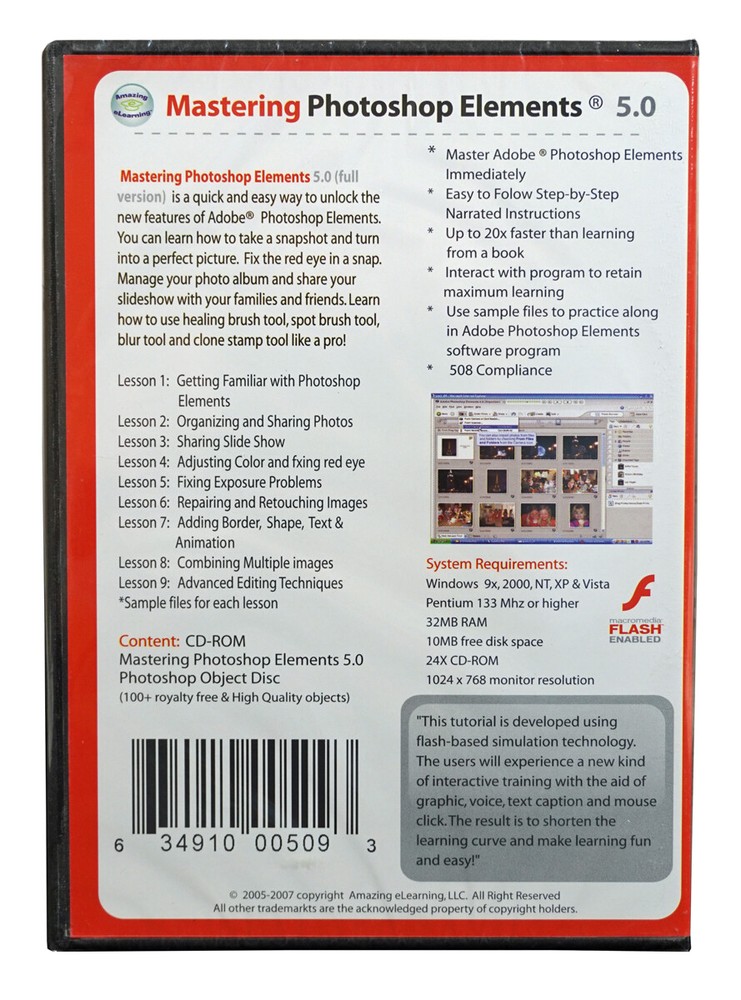 Mastering Adobe Photoshop Elements 5.0 Tutorial CDRom - Step-by-Step Training