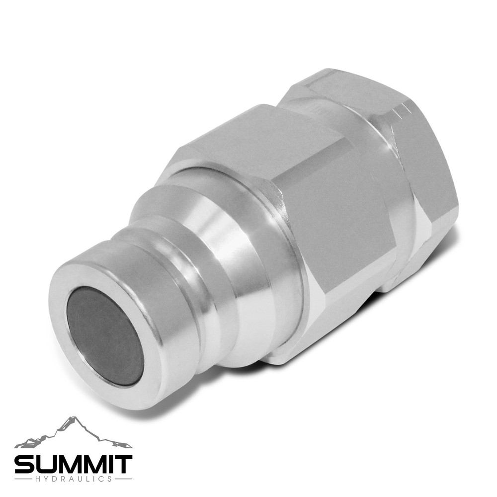 1" Flat Face High Flow Hydraulic Quick Connect Coupler Set, 1-1/4" NPT Thread