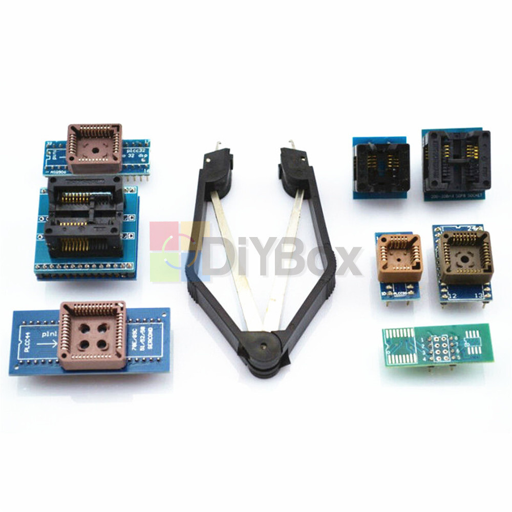 8 Programmer Adapters Sockets Kit with IC Extractor for TL866II Plus