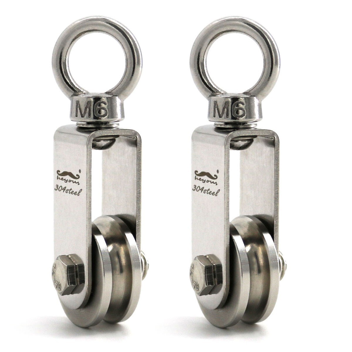 2 Pack-Small Pulley Wheel Pulleys for Rope Cable Pulley Block Pulley Wheel Steel