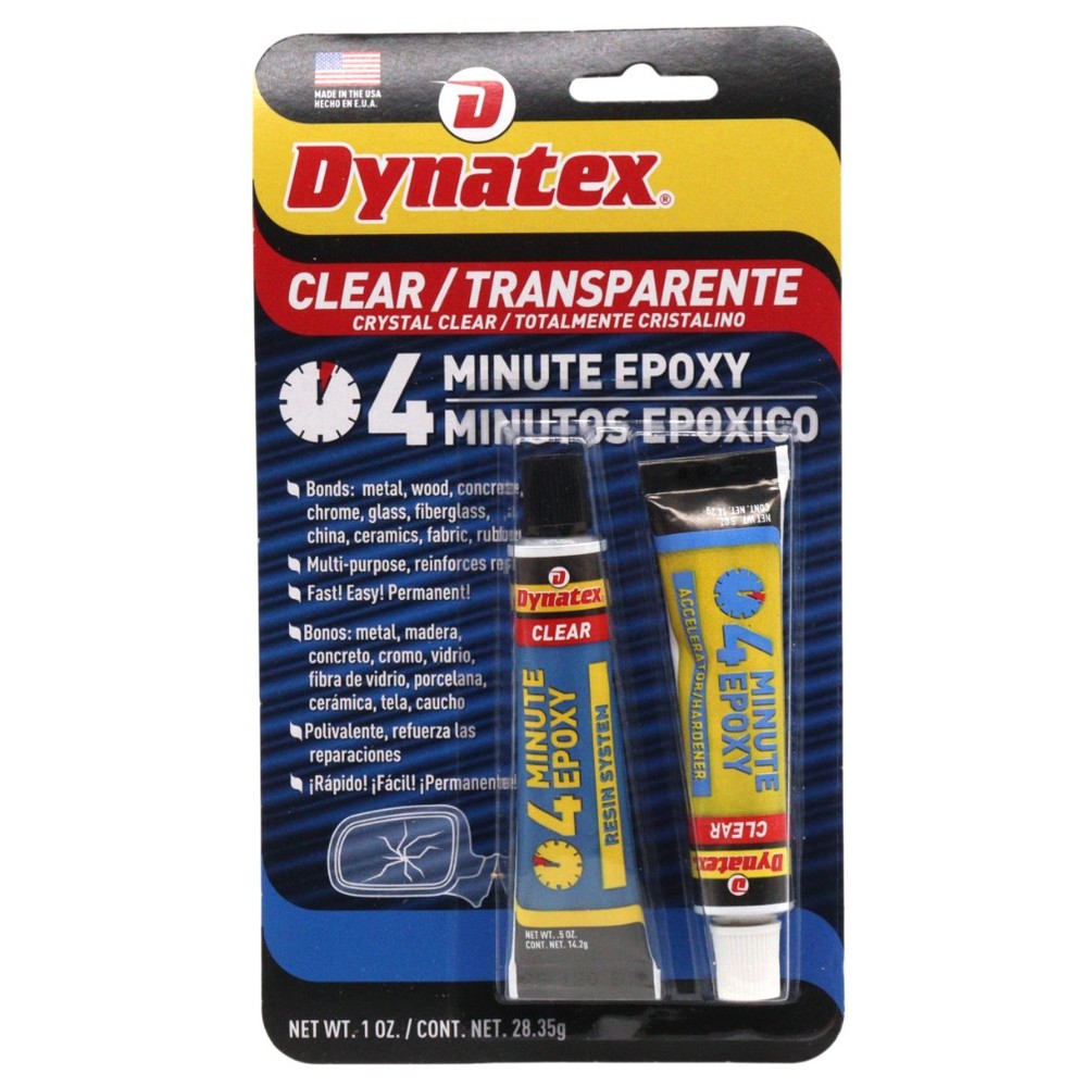 Dynatex 4 Min Clear Epoxy 2 oz - 60 Min Work Clear Bond (Single)