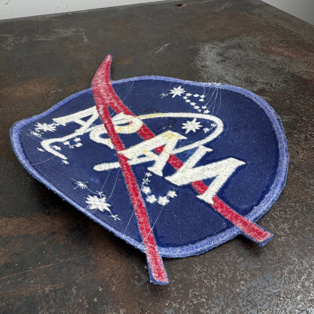 Vtg NASA Vector Logo Patch LARGE Uniform Back Patch NASA Employee - 7" Diameter