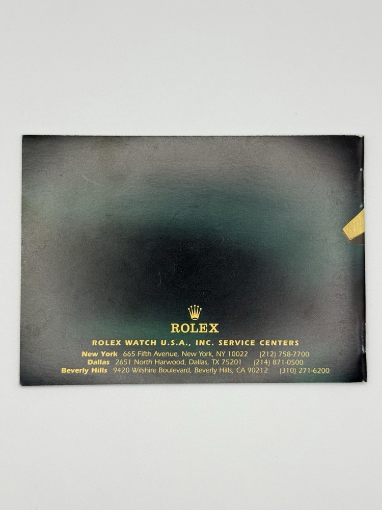“Factory Service” Authentic Rolex Booklet