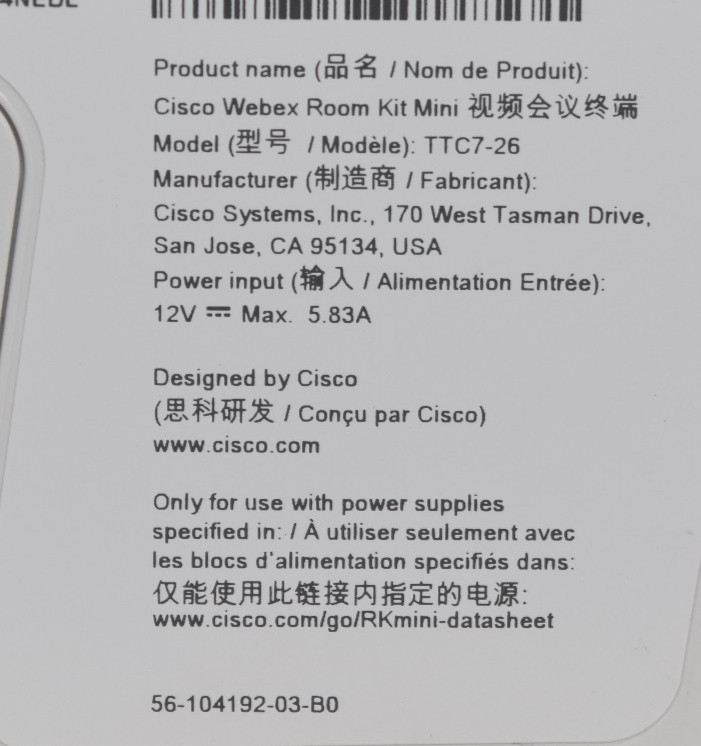 Cisco WebEx Room Kit Video Conferencing Kit Bundle TTC7-26 TTC5-15