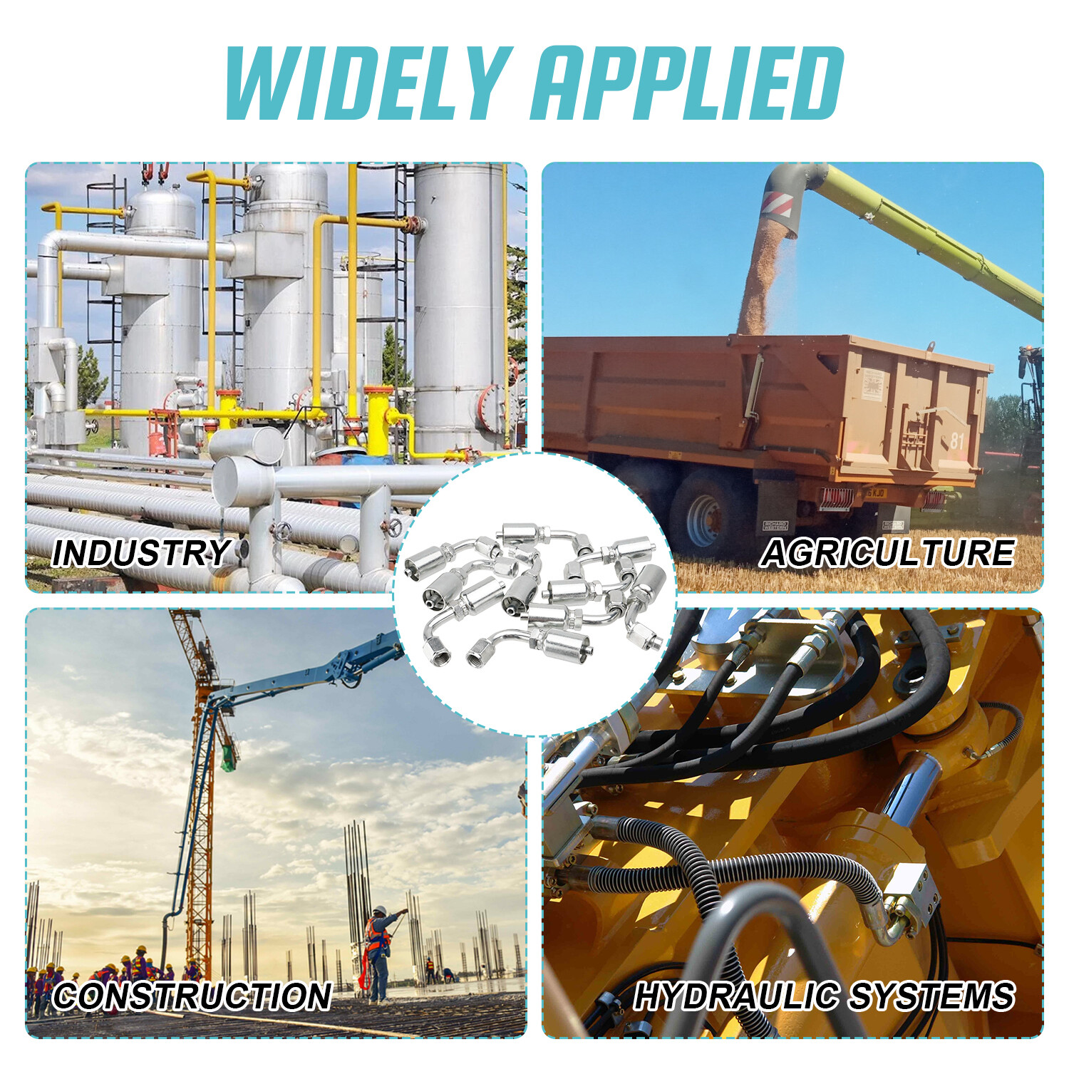 10 Pack 3/8" JIC 37° Female 90° Elbow Hydraulic Hose Fittings For 3/8" I.D. Hose