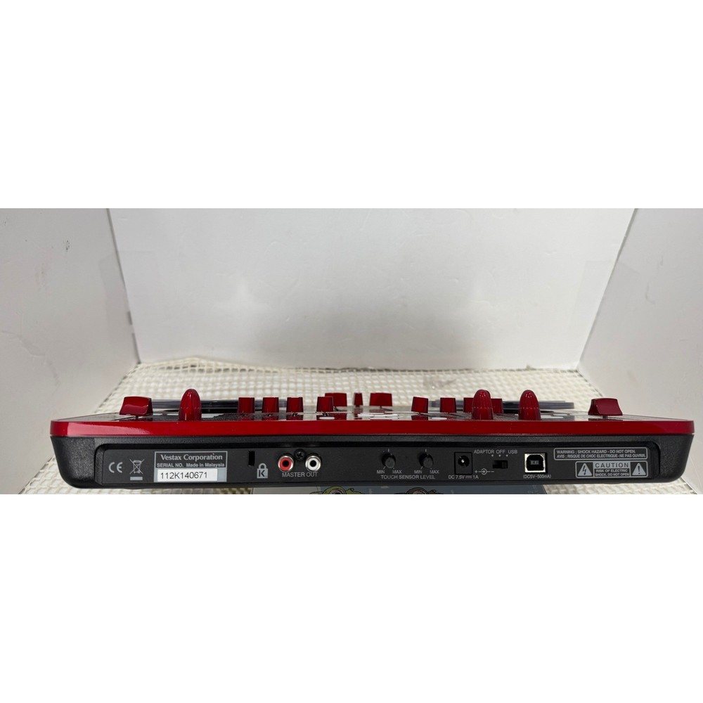 Vestax Typhoon DJ MIDI Controller Virtual DJ Black Red Silver VDJ-0001 Boxed EUC
