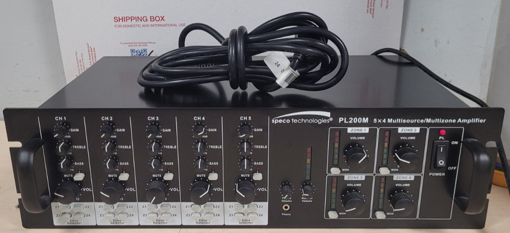 SPECO TECHNOLGIES PL200M AMPLIFIER (POWERS ON!)