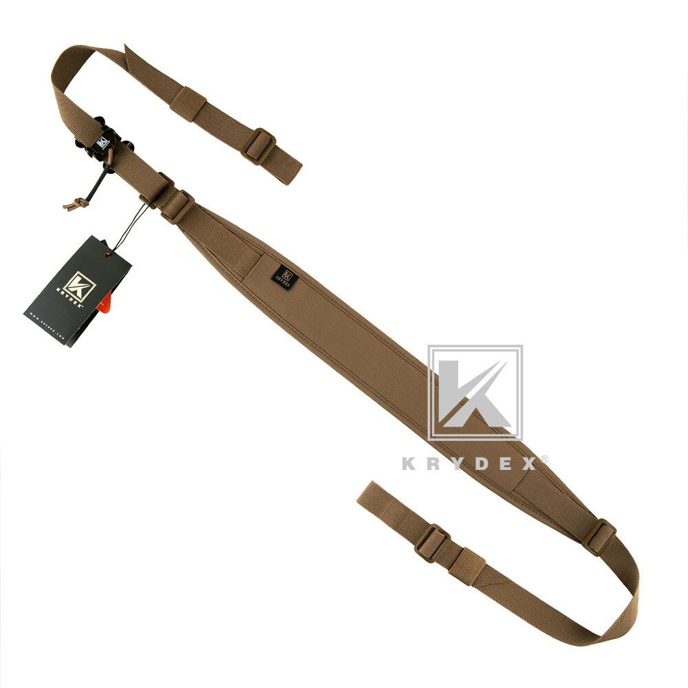 KRYDEX Tactical Sling Strap Slingster Pull Tab 2-Point Quick Adjust Coyote Brown