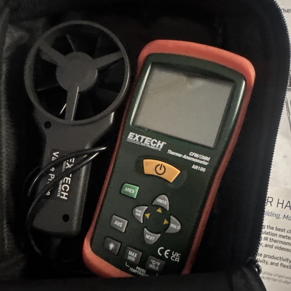 EXTECH AN100 THERMO-ANEMOMETER WITH VANE AND CASE (RR2)