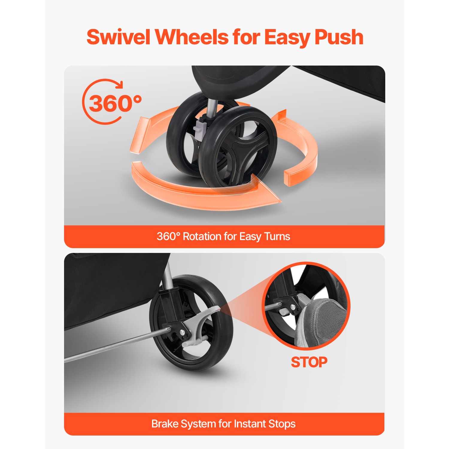 Pet Stroller Foldable 3 Wheels Dog Stroller with Brake up to 35lbs