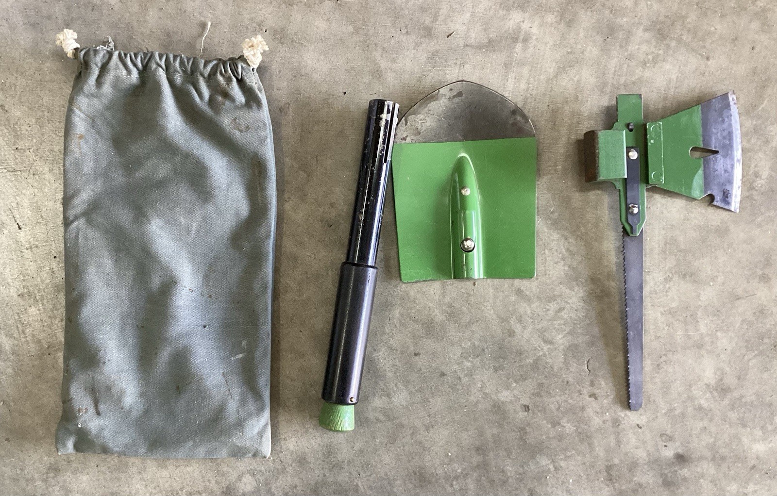 Vietnam War SRU-18/P Survival Axe Shovel Saw Combo Tool, ALSE SERE Bailout Gear