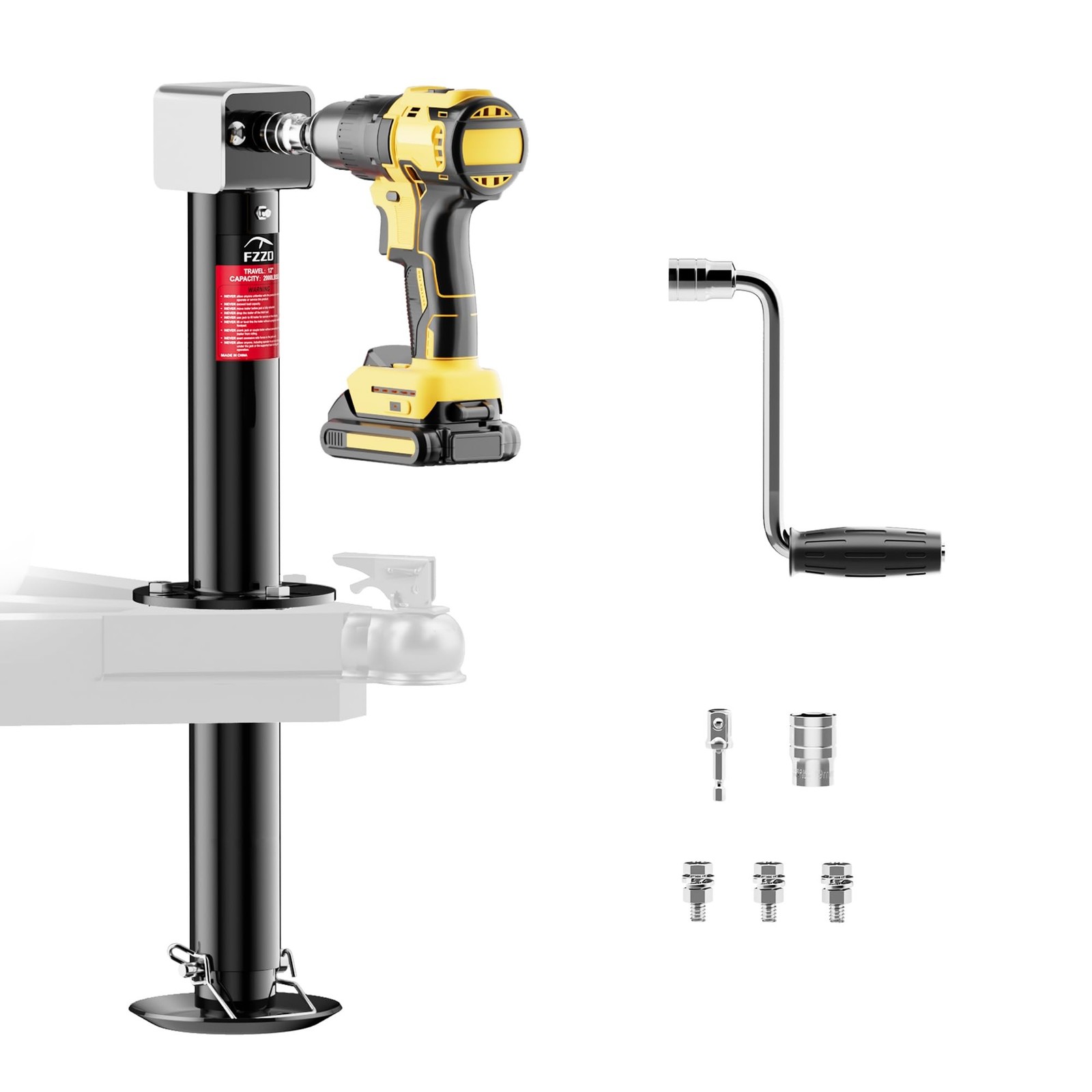 5500-7500lbs Electric A-Frame Trailer Jack, 23.2" Vertical Travel, 12V DC,for...