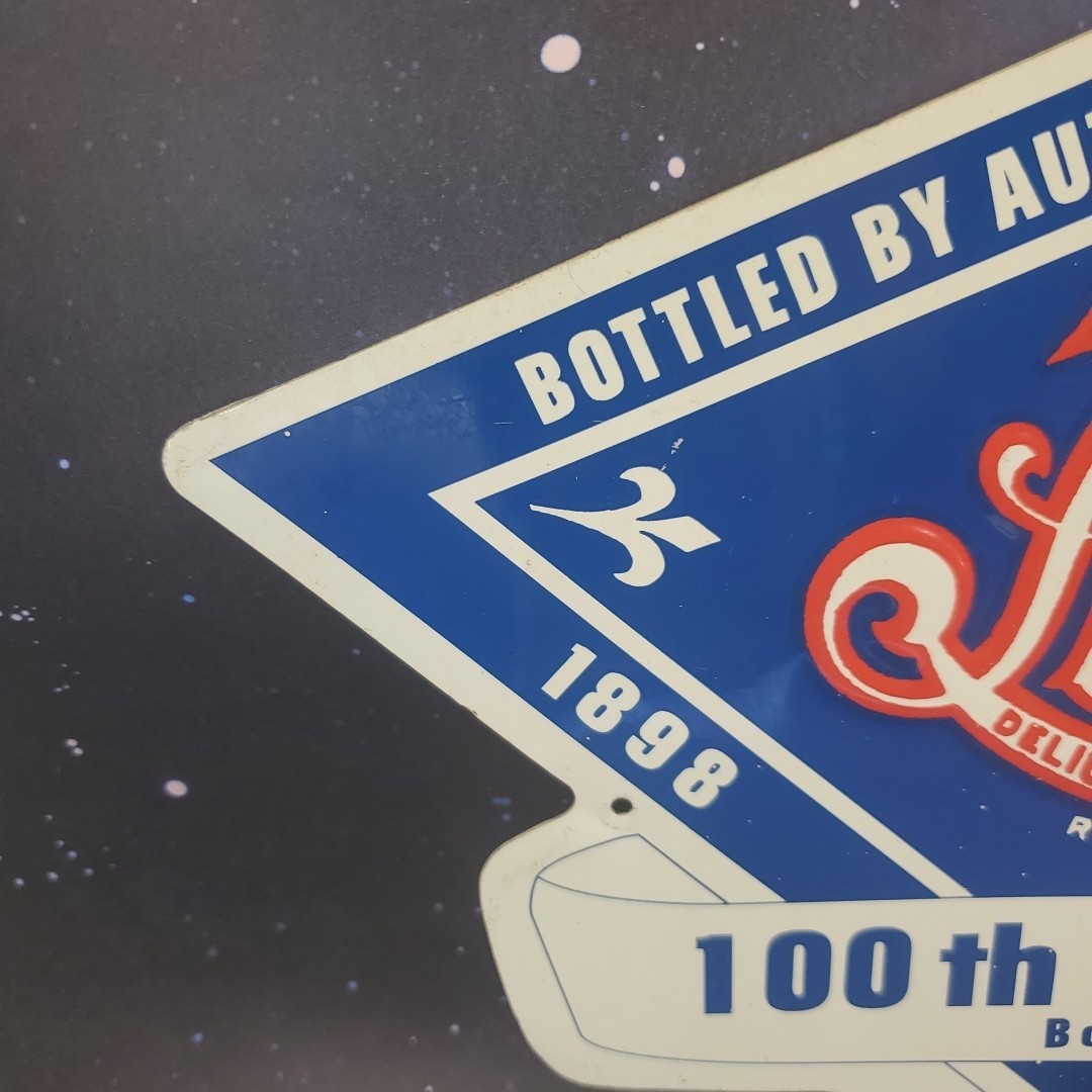 RARE Pepsi Cola Diecut Embossed Metal Sign 100th Anniversary New Bern NC 1998