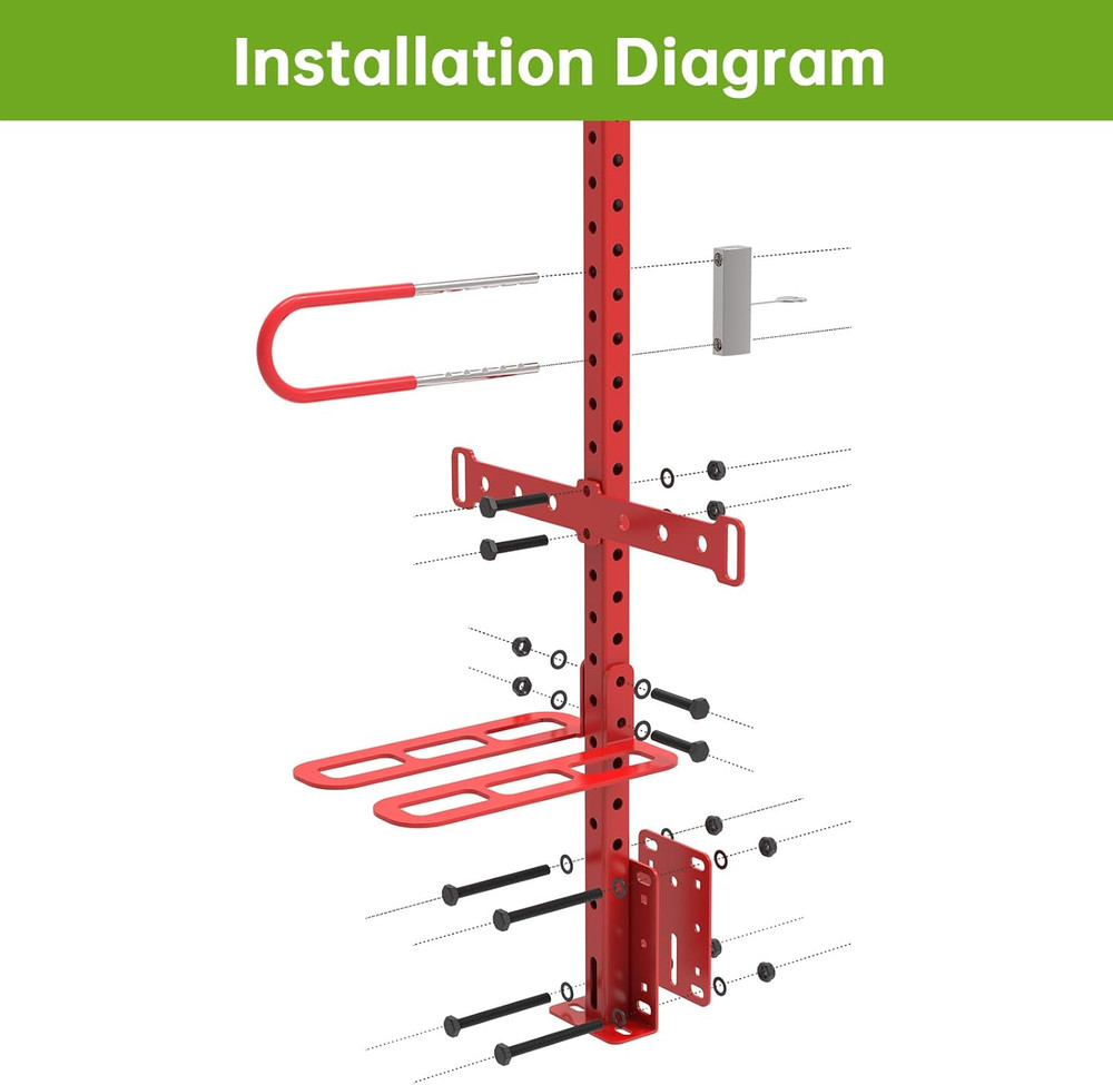 Lockable Backpack Blower Rack for Trailer, Backpack Leaf Blower Holder for Open
