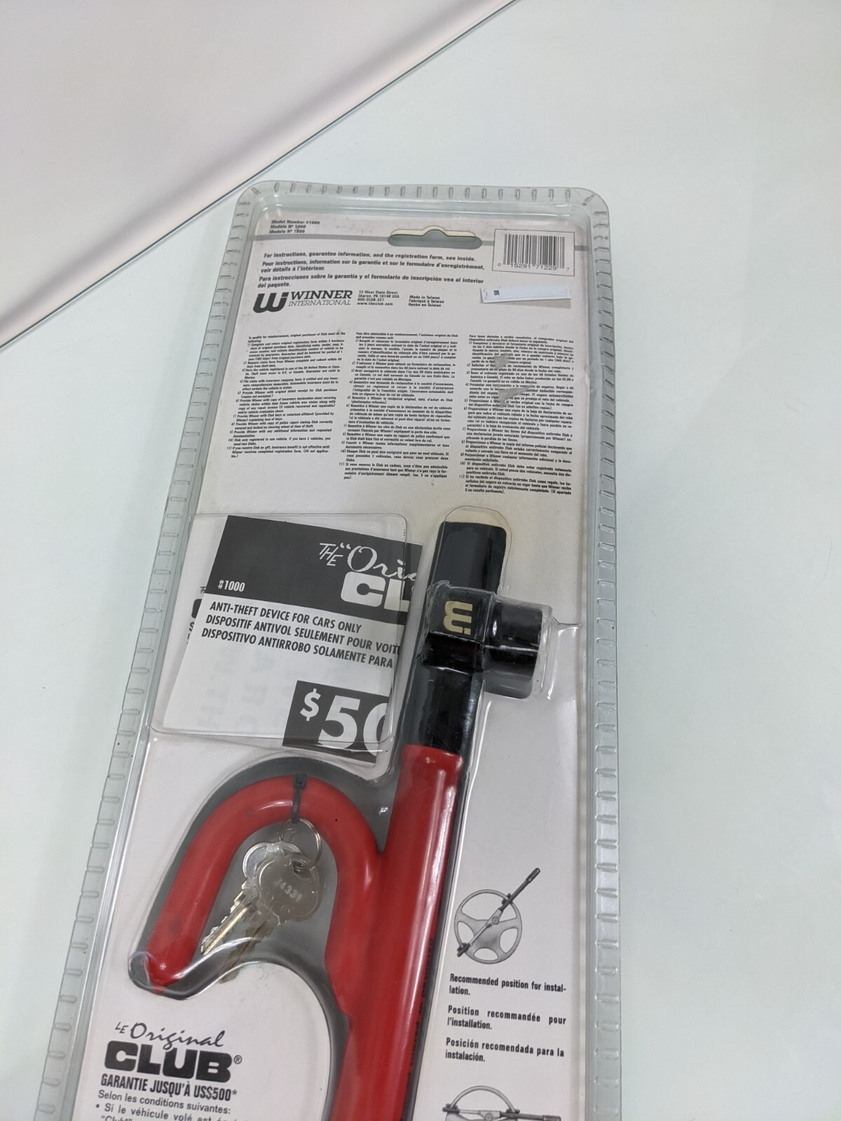 Vintage The "Original" Club Car Steering Wheel Lock - Model 1000 Red 2 Keys NOS