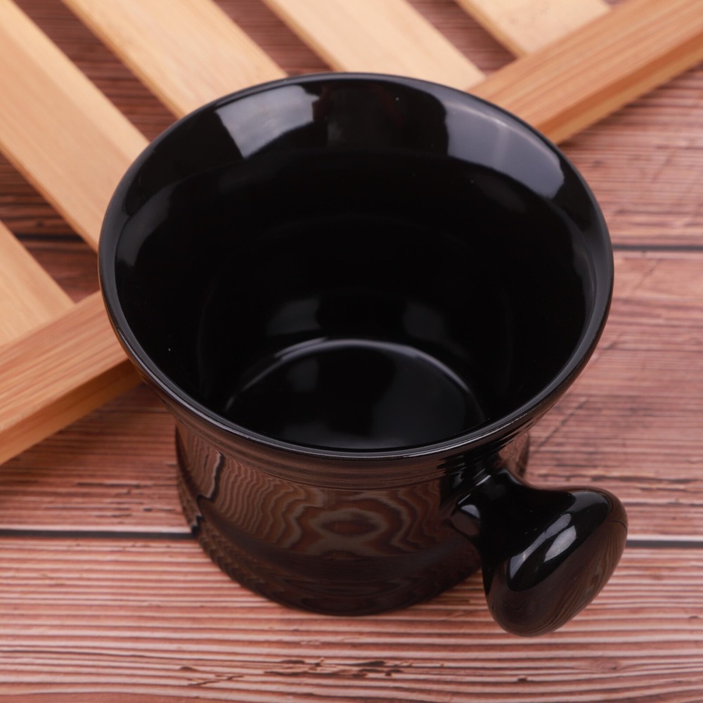 WHITE BLACK Shaving Soap Bowl /Mug With Handle unbreakable plastic light weight
