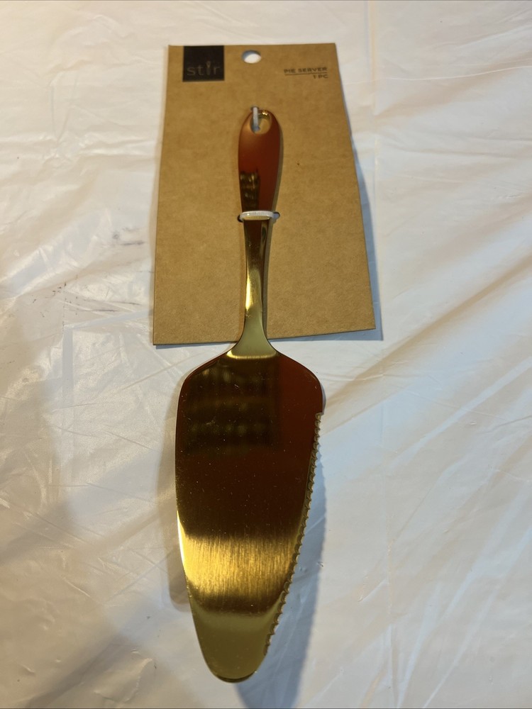 Stir Gold Tone Pie Server