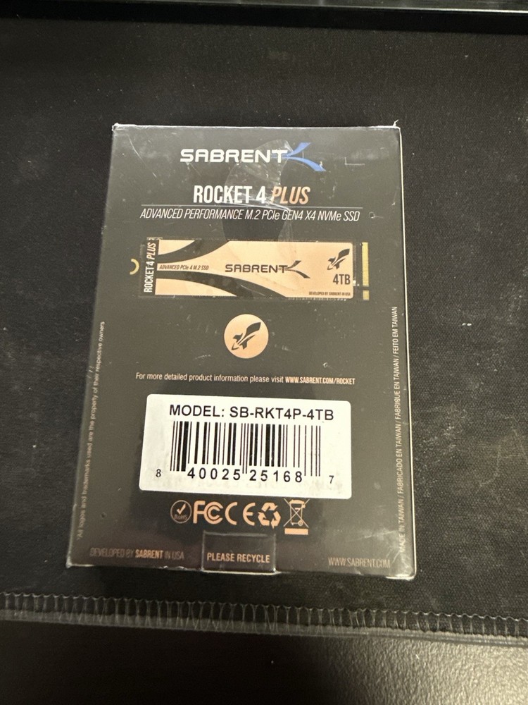 Sabrent Rocket 4 Plus 4TB,Internal,M.2 (SB-RKT4P-4TB) Solid State Drive