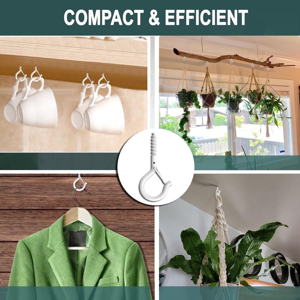 Screw Hooks for String Lights Plants Lanterns Outdoor 20 Pack