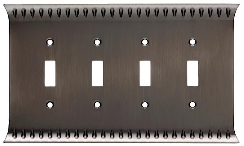 Brainerd - Wadsworth - Quad Switch Wall Plate- Heirloom Silver