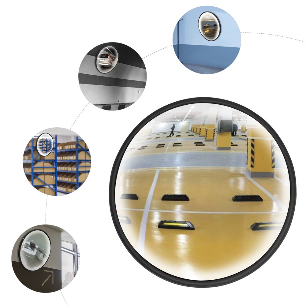 12" Traffic Convex Mirror Wide Angle Safety Store  Corner Blind Spot Security