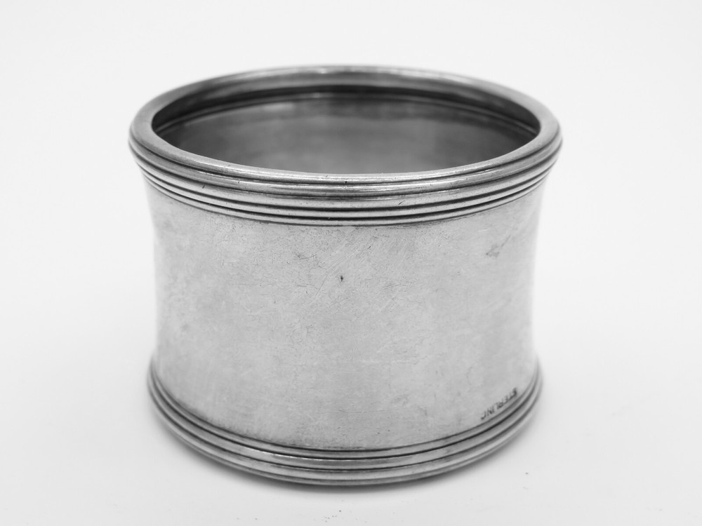 Antique Sterling Silver Napkin Ring, Ornate "E" Monogram