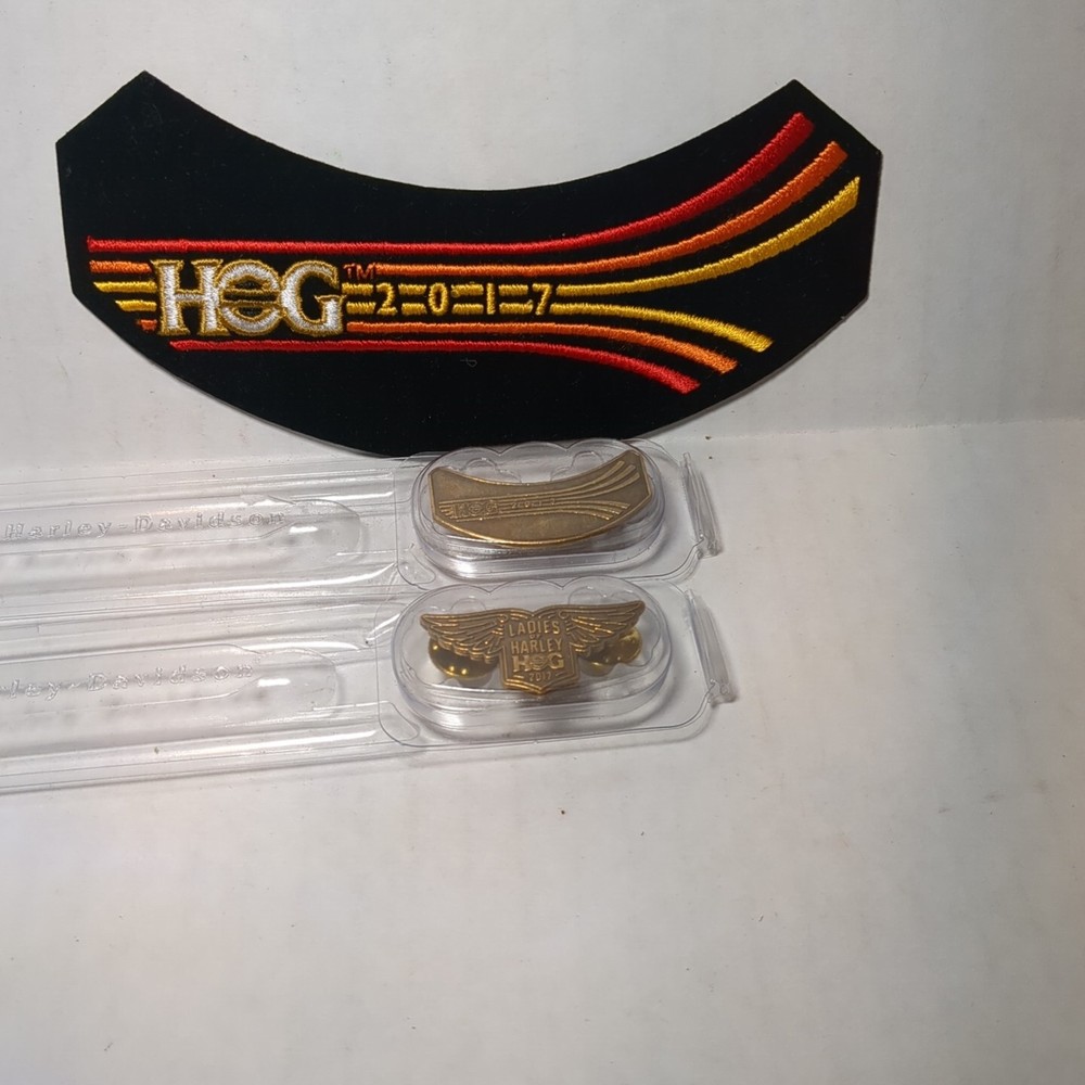 Harley Davidson Owners Group HOG Pin And Patch Set 2017