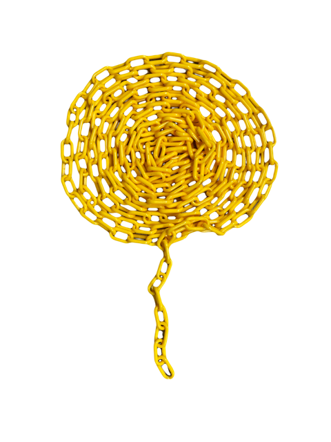 Yellow Plastic Chain with Endless Applications in Crowd Control Safety Barrier