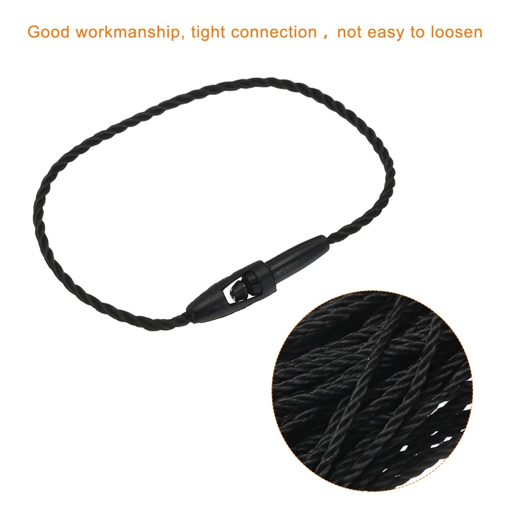100Pcs Polyester Rope Hang Tag String Snap Lock 120mm 1mm Black