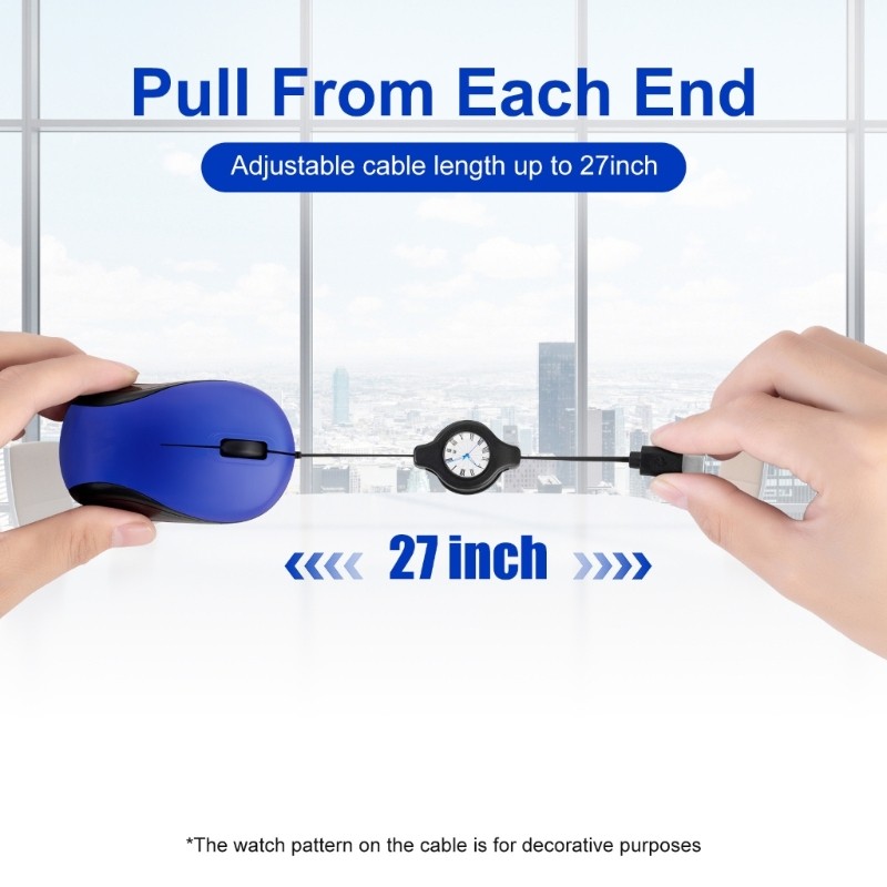 USB C Corded Mouse Laptops Mouse Corded Mouse Optical Travel Mouse Retractable