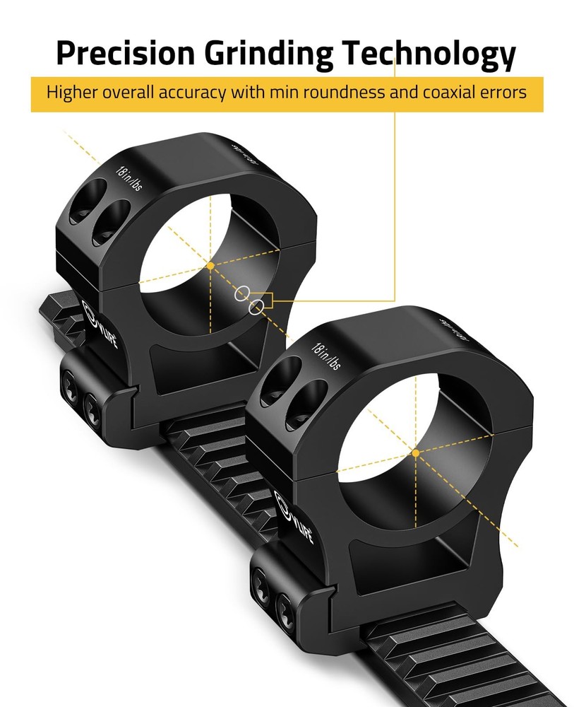 30mm High Profile Precision Scope Rings Mount - Compatible with Picatinny Rails