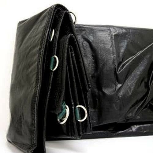 Black Truck Tarp - Hauling Tarp 16 Mil Heavy Duty Poly Dry Top Tarp D-rings