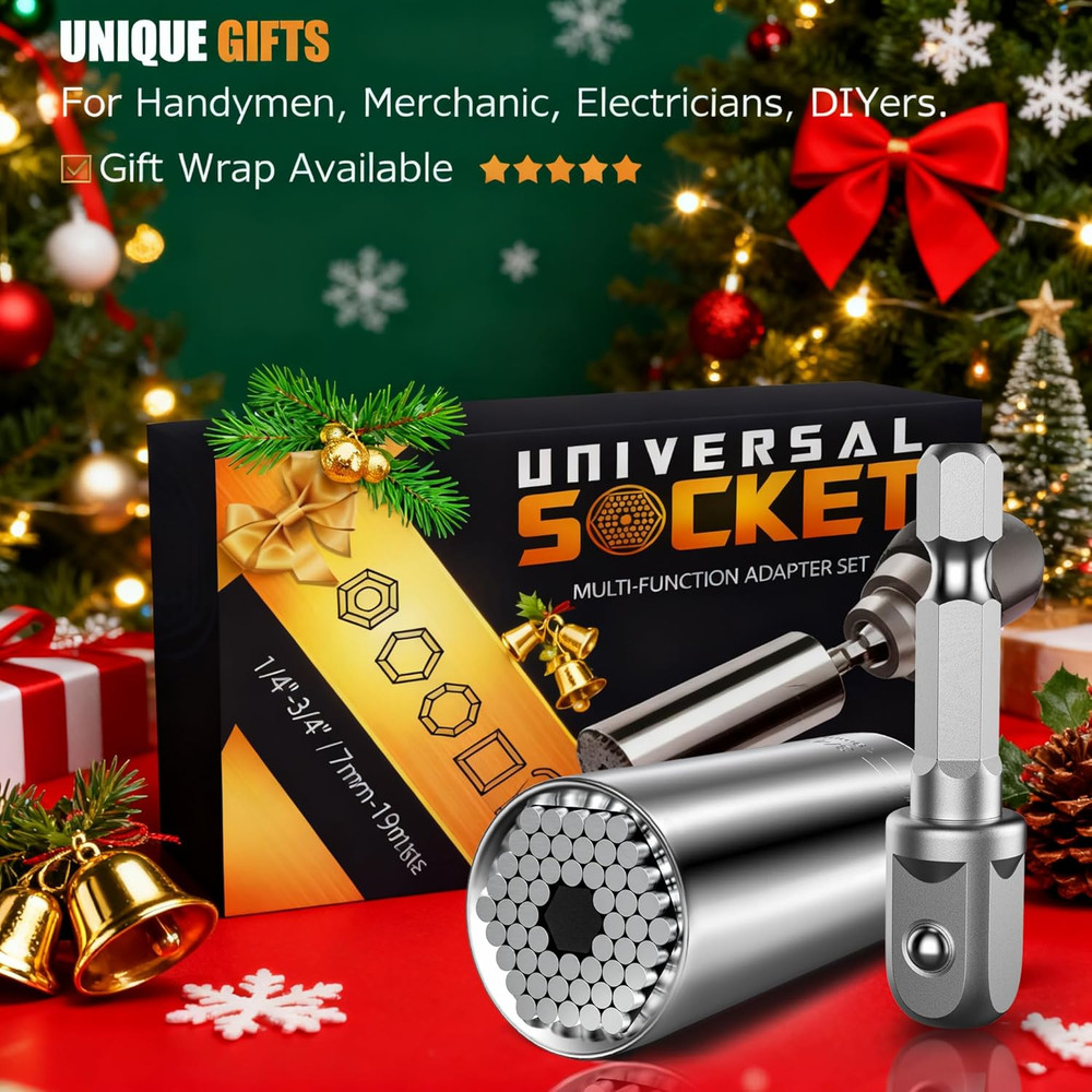 Universal Socket Tool Set with Power Drill Adapter - Perfect Valentine's Gift
