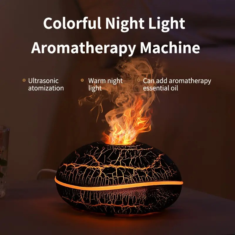 LED Light Aromatherapy Diffuser Aroma Essential Oil Air Humidifier Crack Pattern