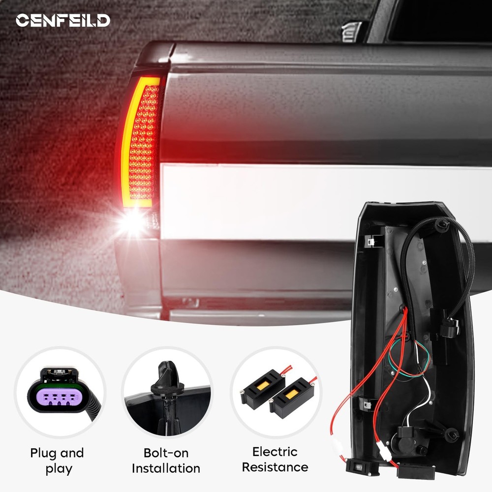 Cenfeild Tail Lights Assembly [LED Kit] Compatible with Chevy Avalanche 2007-...