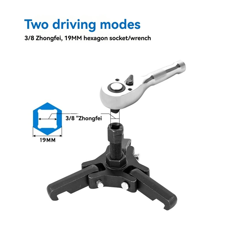 Harmonic Balancer Puller with Adjustable 3-Jaw Puller Kit, Forcing Screw Fits
