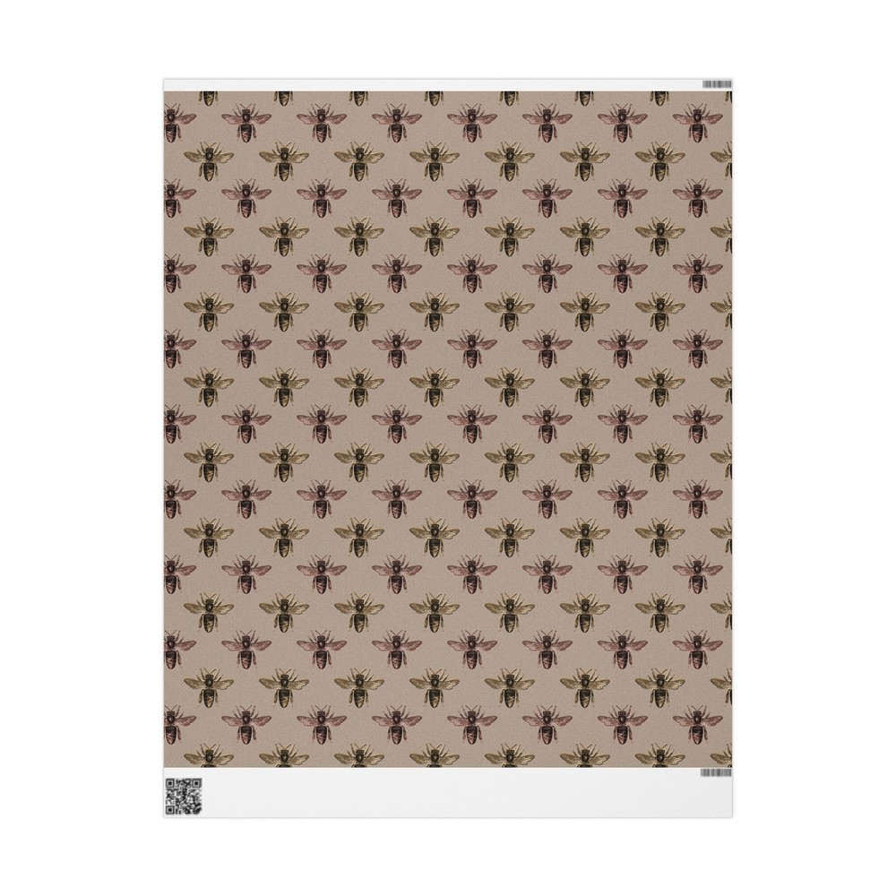 Tan With Black Bee Pattern Wrapping Papers