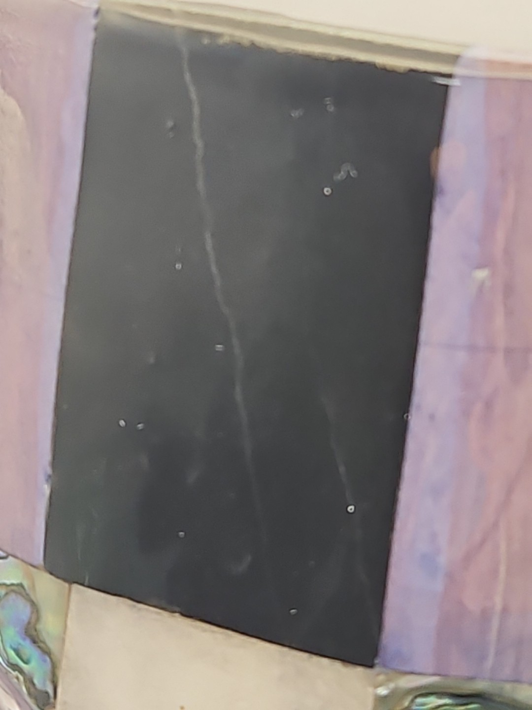 Mexican Mexico Mayan Aztec Death Burial Mask Abalone Stone Figurine Decorative