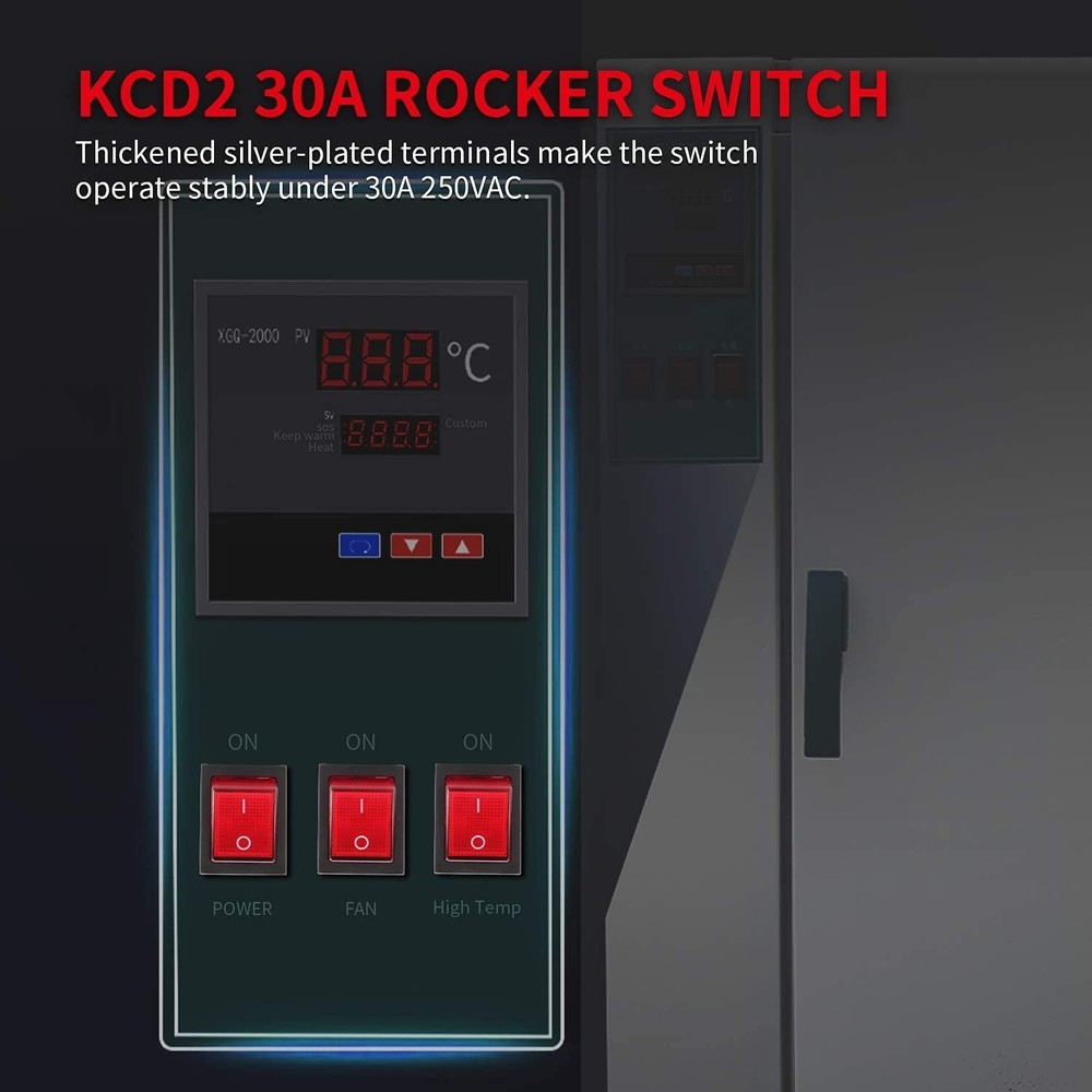 Reliable 30A DPST Rocker Switch - Red Lighted Switch for Home Devices - 3 Pack