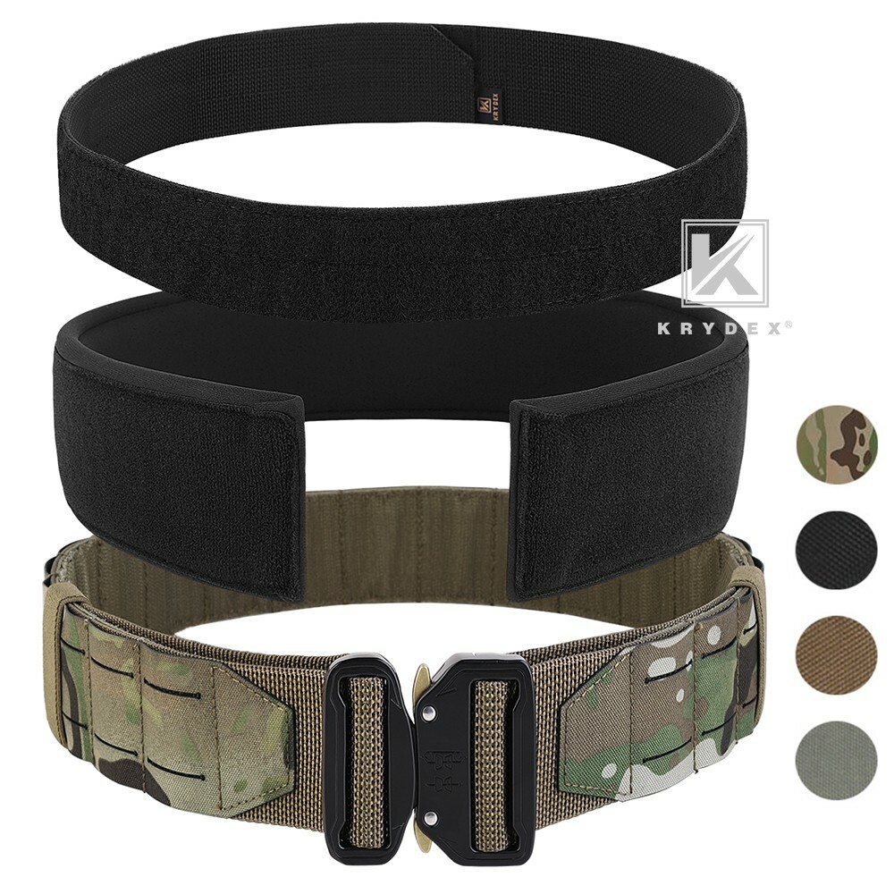 KRYDEX Tactical 2 in Battle Belt Laser Cut MOLLE Inner Belt Padded Anti-Slip Pad
