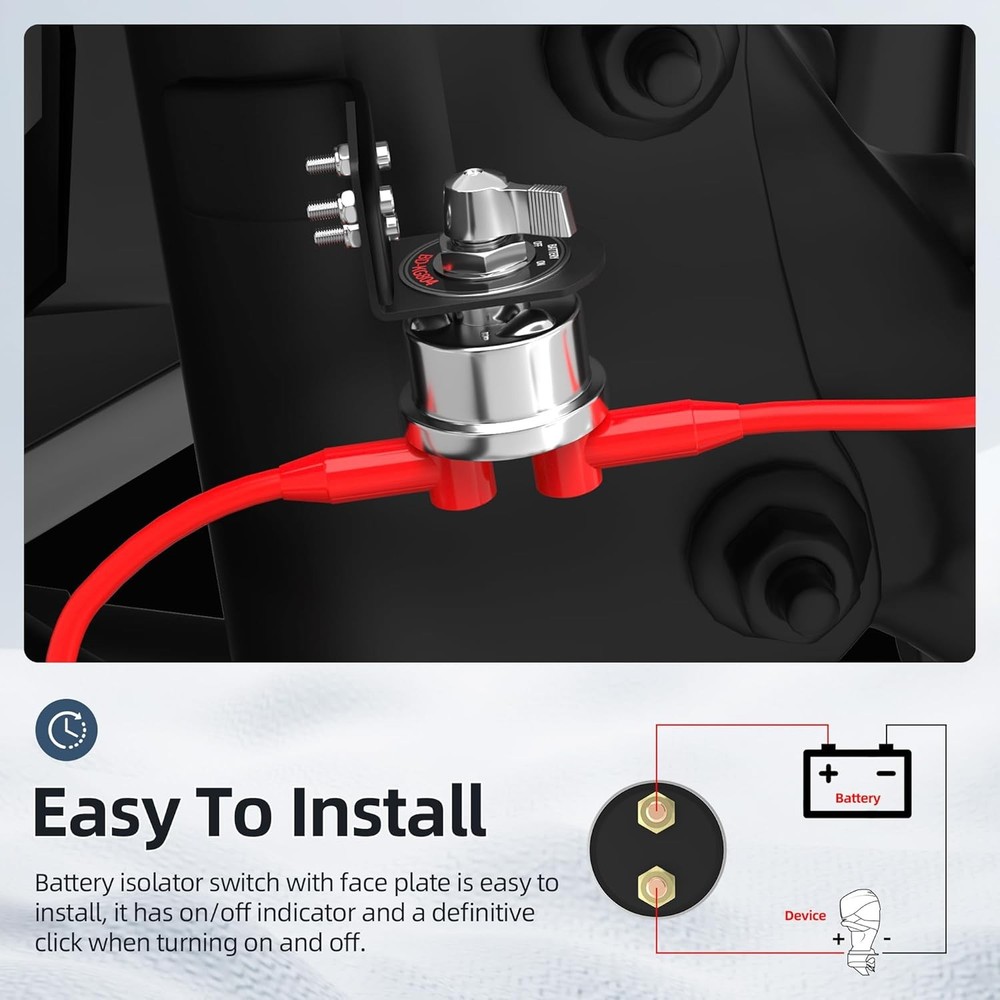 12V Battery Disconnect Switch with Side Post Mounting Bracket,200A High Current
