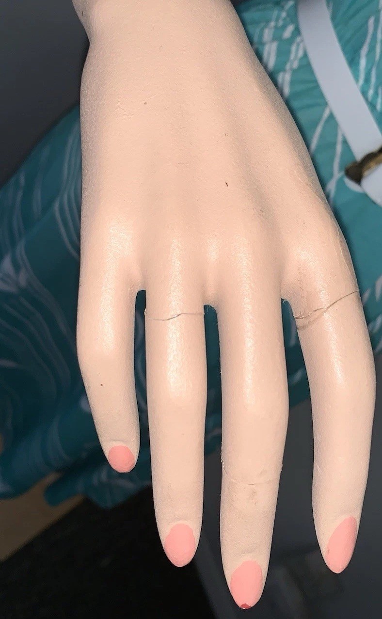 1960s FULL SIZE STORE CLOTHING DISPLAY MANNEQUIN WOMAN PLASTER? METAL STAND