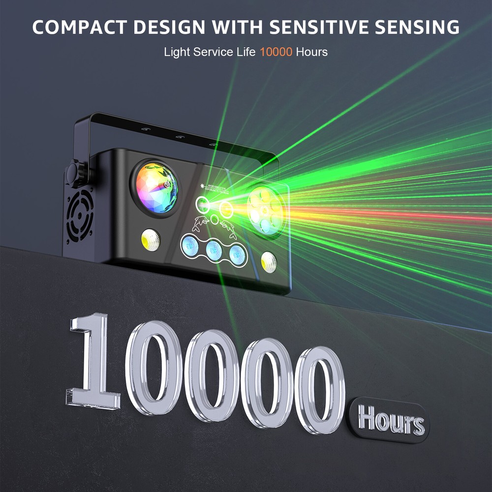 Pattern Projector Laser Light DMX RGB LED 5 in1 Stage Effect Lights With Remote