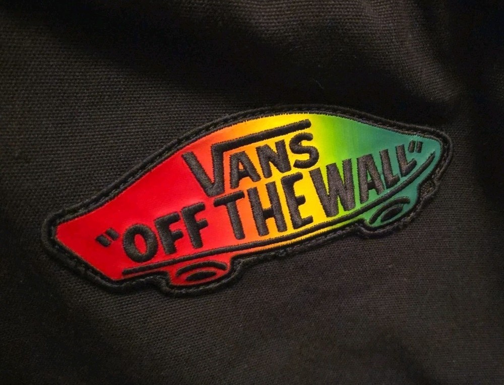 Rare VANS Off the Wall Old Skool Backpack Blk W/ Rainbow Patch & Stitching