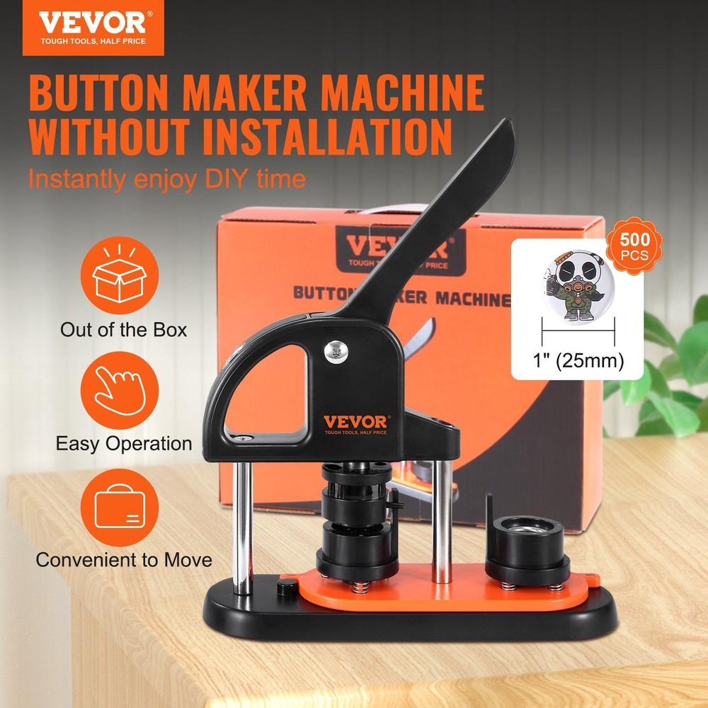 25mm Pin Maker Kit with Essential Tools, Panda Idea Book and Robust Handle