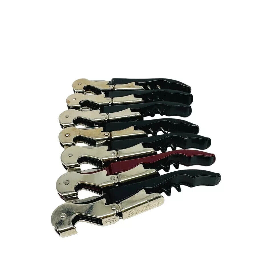 Assorted Double Hinged Corkscrew Wine Bottle Opener, Foil Cutter, 7 Pcs
