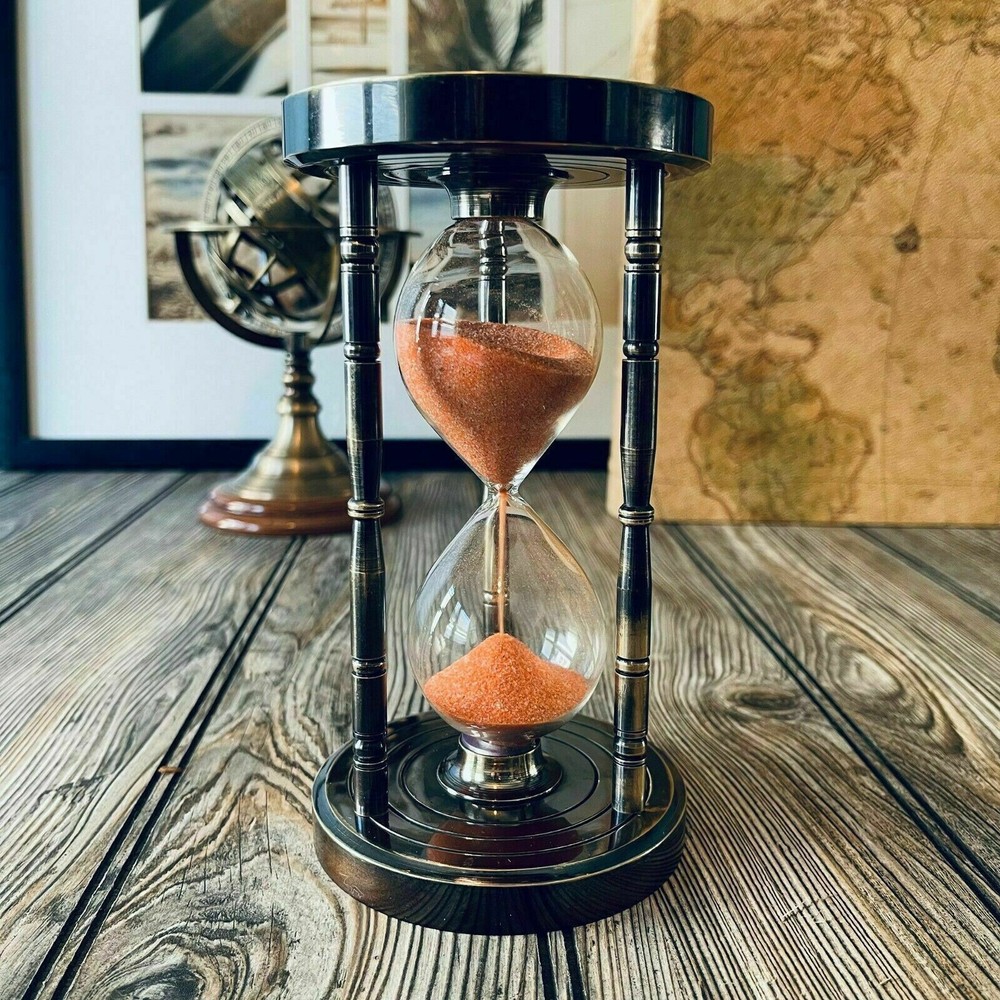 Decorative Vintage Nautical Sand Hourglass Compass Timer antique compass