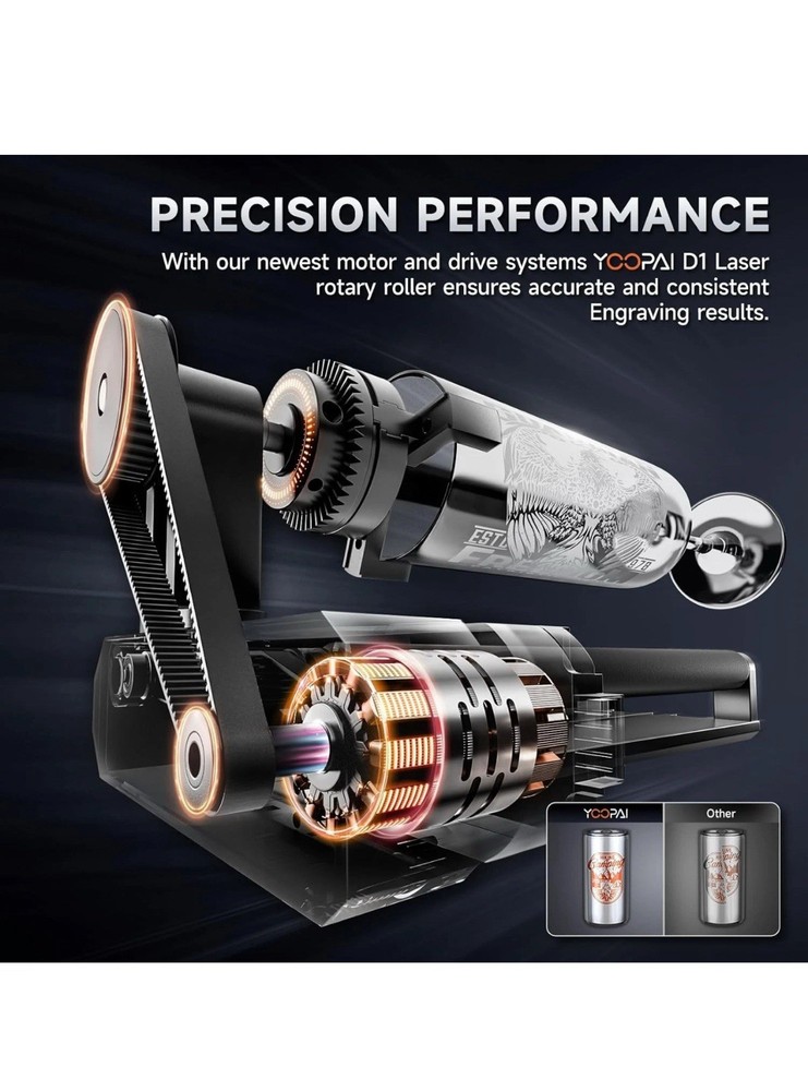 4-in-1 Laser Rotary Roller for Engraving Cylindrical Spherical & Ring Objects